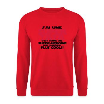 j'ai une super tata - Sweat-shirt Unisexe - rouge - Devant - Alina (178cm) & Michal (187cm)