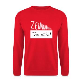 Zen, Dieu est là ! - Sweat-shirt Unisexe - rouge - Devant - Alina (178cm) & Michal (187cm)