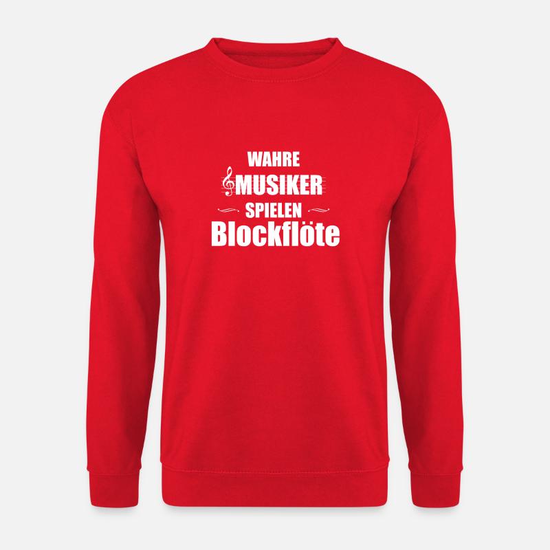 Blockflöte Instrument Geschenk - Unisex Pullover - Rot