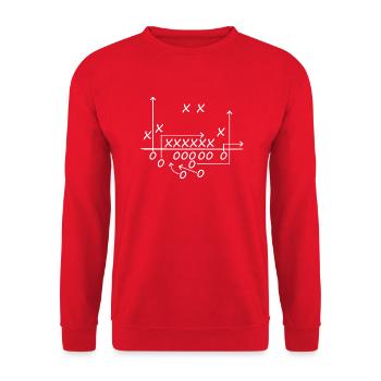 American Football GameZug Play Huddle Formation - Sweat-shirt Unisexe - rouge - Devant - Alina (178cm) & Michal (187cm)