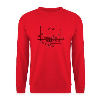 American Football GameZug Play Huddle Formation - Sweat-shirt Unisexe - rouge - Devant - Alina (178cm) & Michal (187cm)
