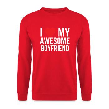 J’aime mon copain génial - Sweat-shirt Unisexe - rouge - Devant - Alina (178cm) & Michal (187cm)