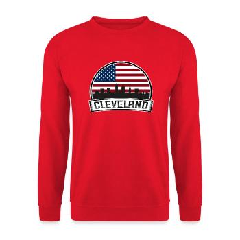 Cleveland Skyline - Unisex Sweatshirt - red - Front - Alina (178cm) & Michal (187cm)