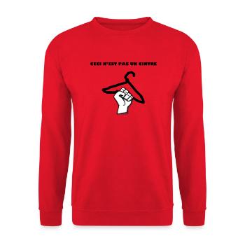 Produits ceci n’est pas un cintre - Sweat-shirt Unisexe - rouge - Devant - Alina (178cm) & Michal (187cm)