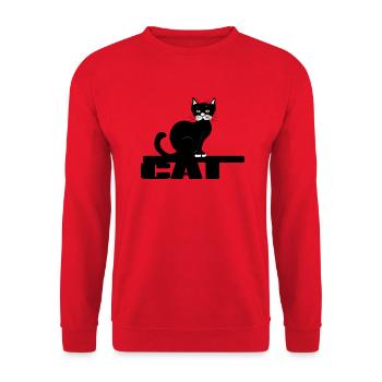Cat - Unisex Sweatshirt - red - Front - Alina (178cm) & Michal (187cm)