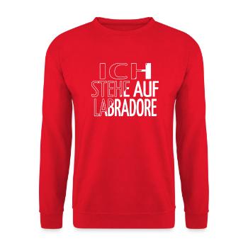 lieben statement geburtstagsgeschenk pfote geek - Unisex Pullover - Rot - Vorne - Alina (178cm) & Michal (187cm)