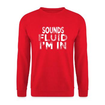biker swimming trunks quote bicycle - Unisex Sweatshirt - red - Front - Alina (178cm) & Michal (187cm)
