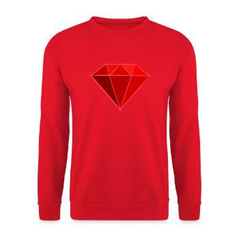Edelsteine: Rubin Zeichnung / Symbol. Juwel. - Unisex Pullover - Rot - Vorne - Alina (178cm) & Michal (187cm)