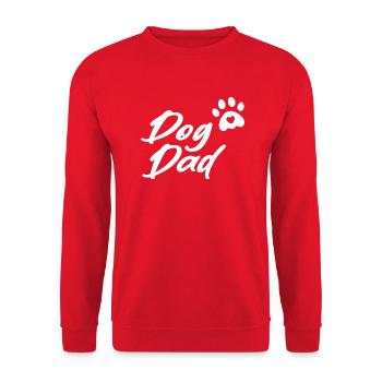 Dog Dad - Unisex Pullover - Rot - Vorne - Alina (178cm) & Michal (187cm)