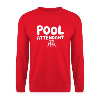 Profitez de l’ambiance de la piscine - Sweat-shirt Unisexe - rouge - Devant - Alina (178cm) & Michal (187cm)