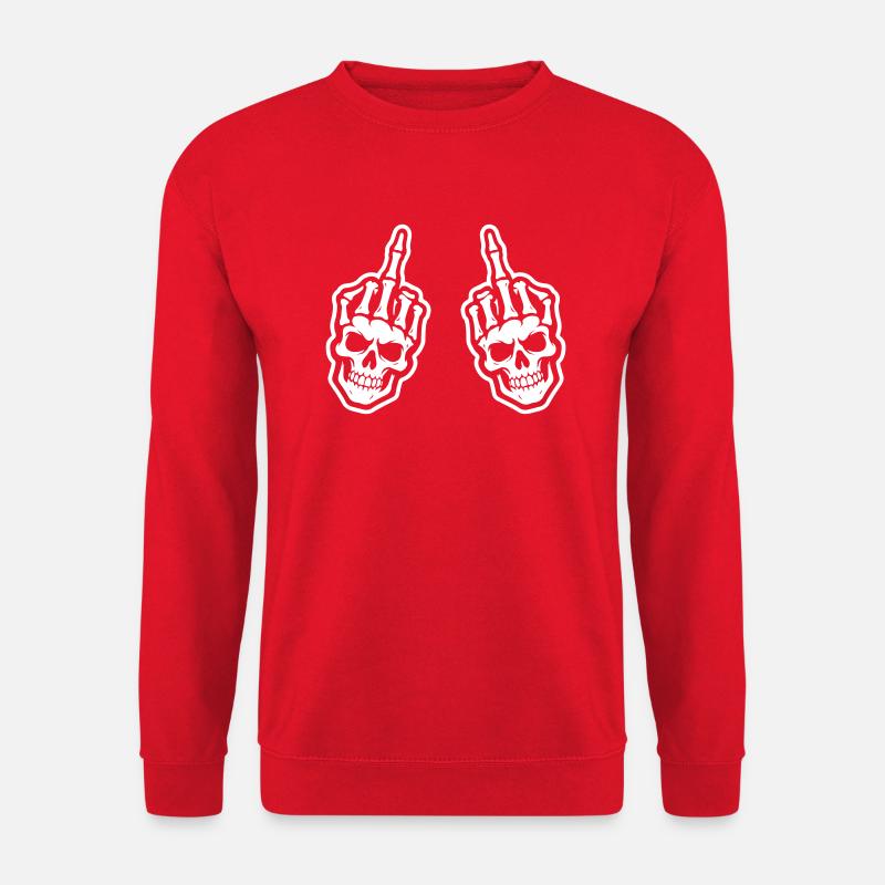 Middle Finger Skeleton Hand - Unisex Sweatshirt - red