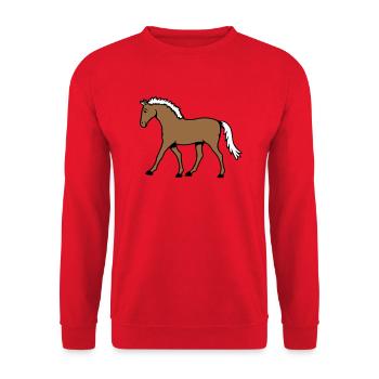 cheval course va cavalier dessin animé équitation mignon bande dessinée - Sweat-shirt Unisexe - rouge - Devant - Alina (178cm) & Michal (187cm)