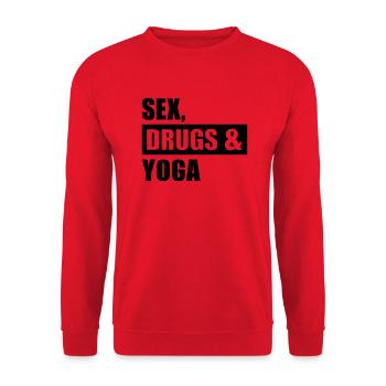 Sex Drugs Yoga - Sweat-shirt Unisexe - rouge - Devant - Alina (178cm) & Michal (187cm)
