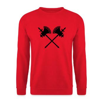 Axes - Unisex Sweatshirt - red - Front - Alina (178cm) & Michal (187cm)