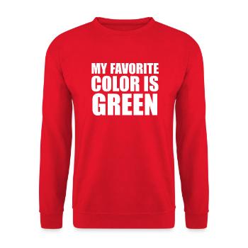 My Favorite Color Is Green - Unisex Sweatshirt - red - Front - Alina (178cm) & Michal (187cm)