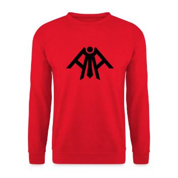 Black Cyberpunk Mecha Gamer Angel Punk Rock Tshirt - Unisex Sweatshirt - red - Front - Alina (178cm) & Michal (187cm)