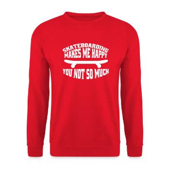 Skateboard Longboard Skating Skateboarding Skater - Unisex Sweatshirt - red - Front - Alina (178cm) & Michal (187cm)