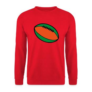 American Football Rugby Ball 2510 - Unisex Pullover - Rot - Vorne - Alina (178cm) & Michal (187cm)