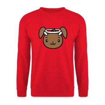Bunny Angel Holy Heaven Good Love Halo - Unisex Sweatshirt - red - Front - Alina (178cm) & Michal (187cm)