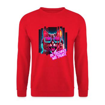 Chez Techno, nous faisons confiance - Sweat-shirt Unisexe - rouge - Devant - Alina (178cm) & Michal (187cm)