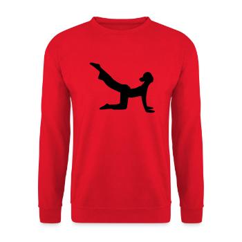 yoga_woman_silhouette_7 - Unisex Pullover - Rot - Vorne - Alina (178cm) & Michal (187cm)