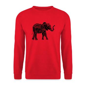 l'éléphant - Sweat-shirt Unisexe - rouge - Devant - Alina (178cm) & Michal (187cm)