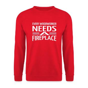 hearbeat funny craftsmen design - Unisex Sweatshirt - red - Front - Alina (178cm) & Michal (187cm)