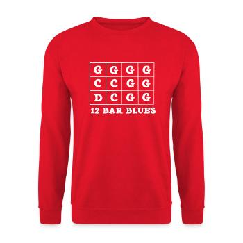 12 bar blues pour harmoniciste | harmonica - Sweat-shirt Unisexe - rouge - Devant - Alina (178cm) & Michal (187cm)