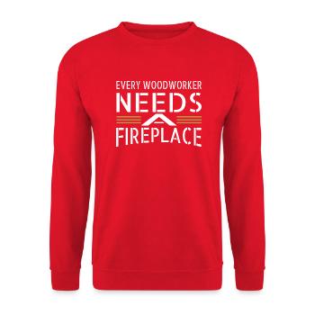 carpenter plumber chainsaw forest work woodcutter - Unisex Sweatshirt - red - Front - Alina (178cm) & Michal (187cm)