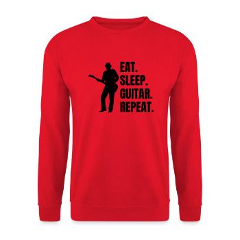 Gitarrist Musiker Gitarristin Musik Band Gitarre - Unisex Pullover - Rot - Vorne - Alina (178cm) & Michal (187cm)