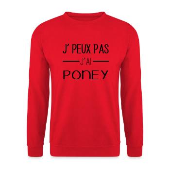 Poney - Sweat-shirt Unisexe - rouge - Devant - Alina (178cm) & Michal (187cm)