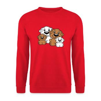 Chiens Famille Enfants Parents Mère Père Papa Maman - Sweat-shirt Unisexe - rouge - Devant - Alina (178cm) & Michal (187cm)