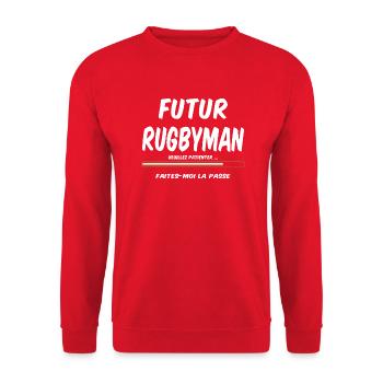 futur rugbyman - Sweat-shirt Unisexe - rouge - Devant - Alina (178cm) & Michal (187cm)