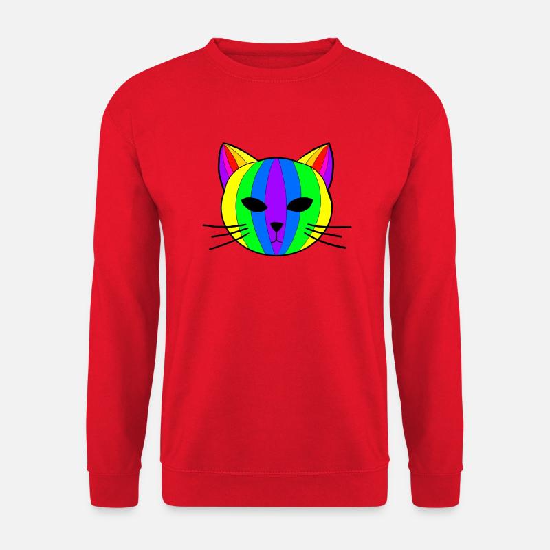 Regenbogen Katze - Unisex Pullover - Rot