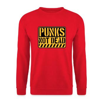 punks pas mort citation - Sweat-shirt Unisexe - rouge - Devant - Alina (178cm) & Michal (187cm)