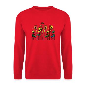 Fleur - Sweat-shirt Unisexe - rouge - Devant - Alina (178cm) & Michal (187cm)