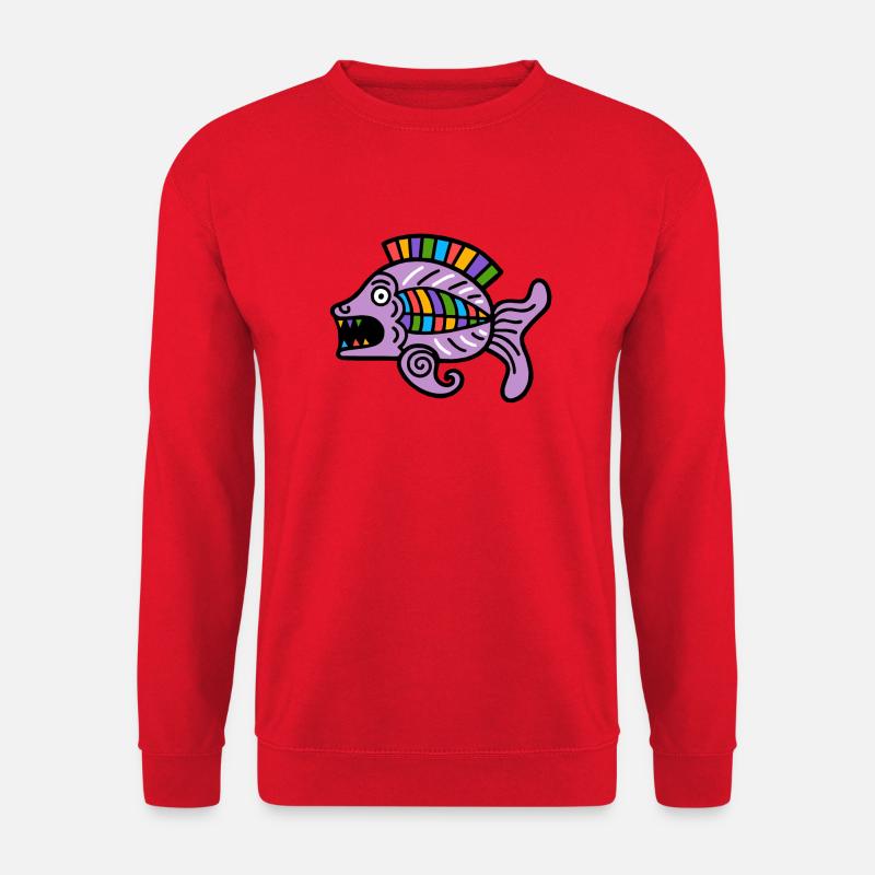 Kultur der Inkas, Fischsymbol - Unisex Pullover - Rot