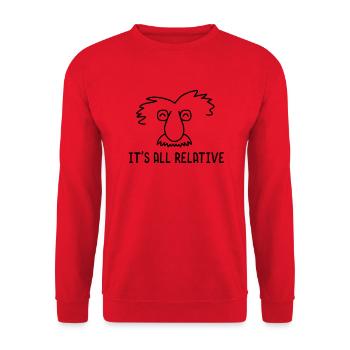 Physics Chemistry Einstein Geography World Theory - Unisex Sweatshirt - red - Front - Alina (178cm) & Michal (187cm)