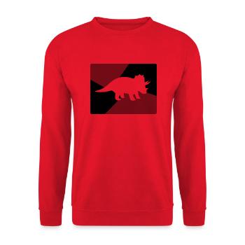 Dinosaur Dino - Unisex Sweatshirt - red - Front - Alina (178cm) & Michal (187cm)