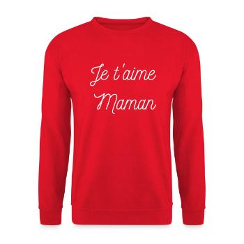 Je t aime Maman - Sweat-shirt Unisexe - rouge - Devant - Alina (178cm) & Michal (187cm)