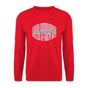 funny cool logging lumberjackwoodworking gift idea - Unisex Sweatshirt - red - Front - Alina (178cm) & Michal (187cm)