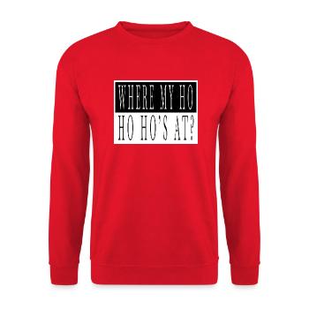 jokes beard gang cool dinosaur moon dinosaur fan - Unisex Pullover - Rot - Vorne - Alina (178cm) & Michal (187cm)