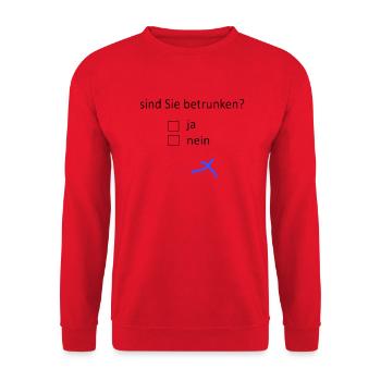 sind Sie betrunken? - Unisex Pullover - Rot - Vorne - Alina (178cm) & Michal (187cm)