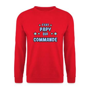 C'est papy qui commande - Sweat-shirt Unisexe - rouge - Devant - Alina (178cm) & Michal (187cm)
