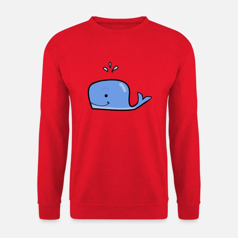 Niedlicher Blauwal - Unisex Pullover - Rot