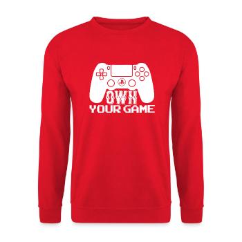 Gamer Game Play Online Computer Gaming Arcade Neon - Unisex Sweatshirt - red - Front - Alina (178cm) & Michal (187cm)