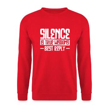 Silence is True Wisdoms Best Reply - Unisex Sweatshirt - red - Front - Alina (178cm) & Michal (187cm)