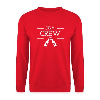 JGA Crew - Unisex Pullover - Rot - Vorne - Alina (178cm) & Michal (187cm)