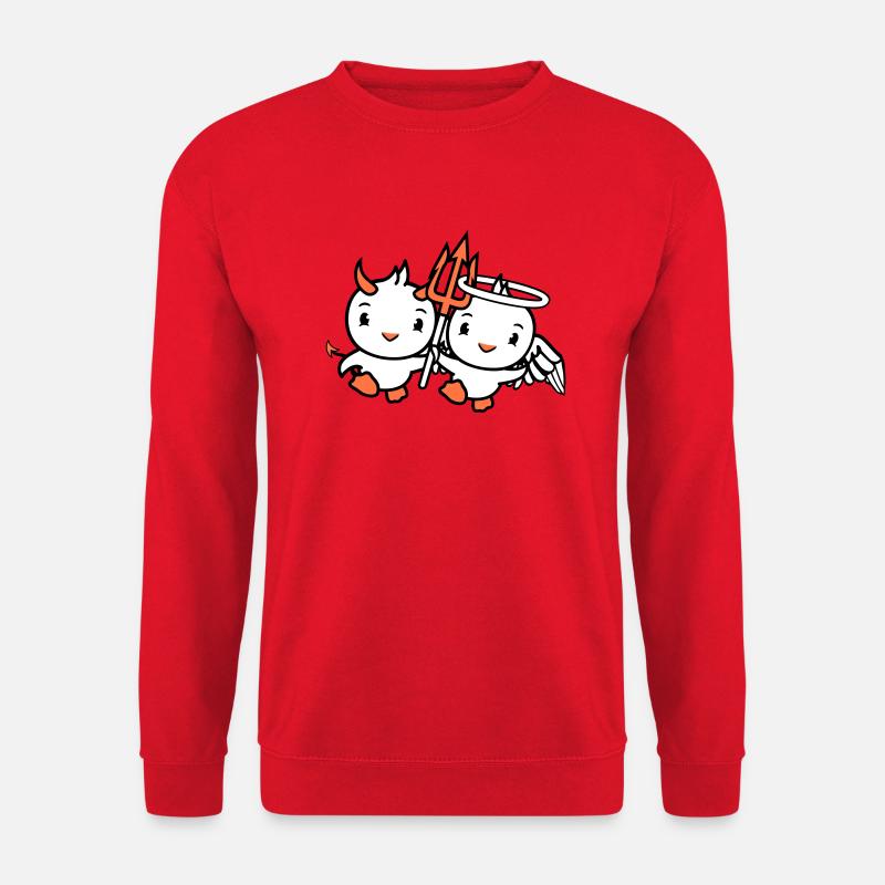 Birds Angel Sky Devil Horns Satan Hell Evil - Unisex Sweatshirt - red
