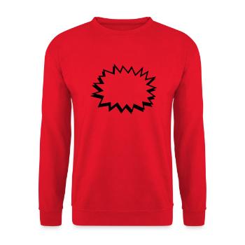 comic blase - comic bubble - Unisex Pullover - Rot - Vorne - Alina (178cm) & Michal (187cm)